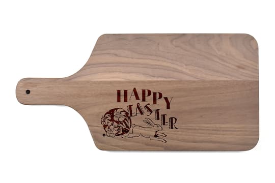 Happy Easter Vintage Bunny Walnut Paddle Cutting Board